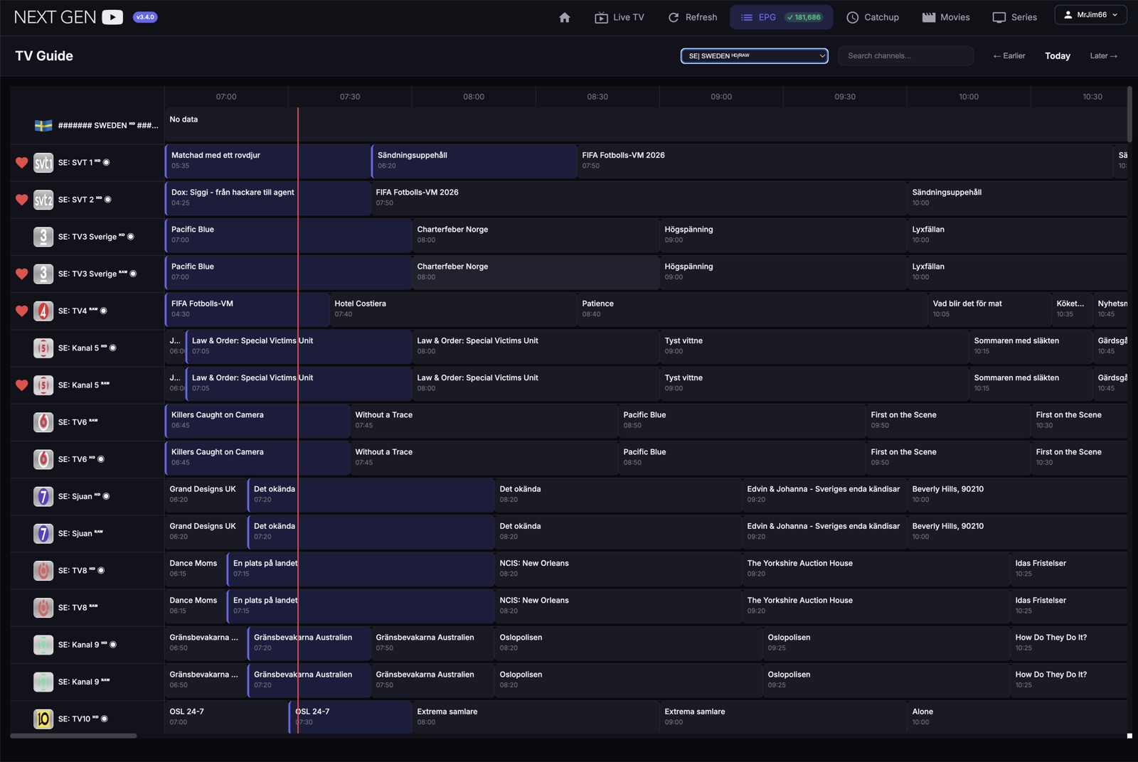 Full TV guide (EPG)